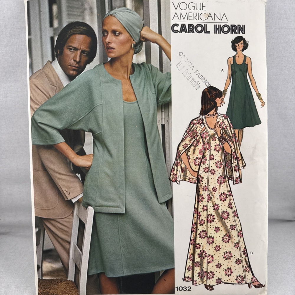 Vtg Vogue Americana‎ Pattern Carol Horn 1032 Sz 10 Bust 32.5" Jacket Dress Uncut